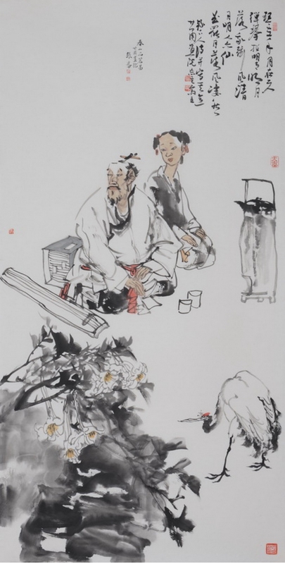 春山品茗图 